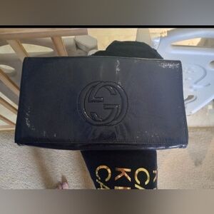 Gucci Navy Blue Patent Leather Clutch